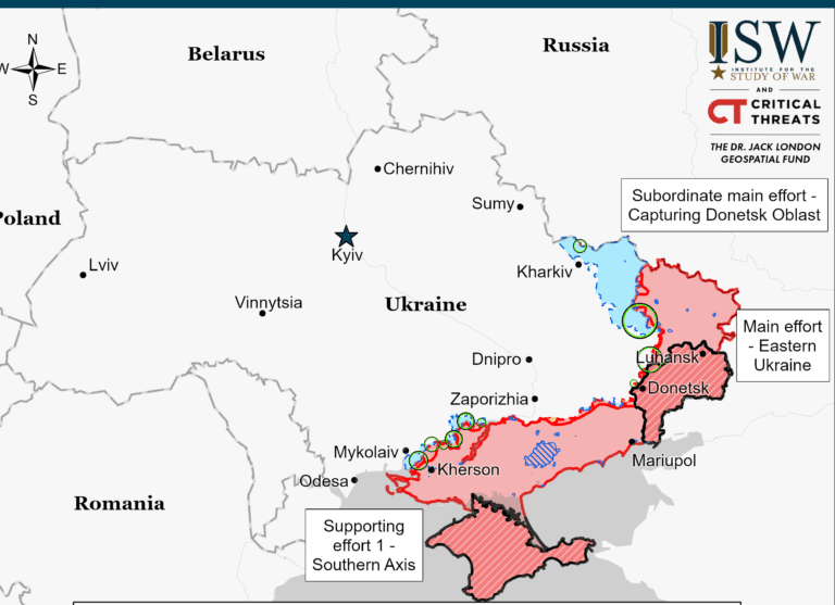 путин желает удержать оккупированные Запорожскую и Херсонскую области, – ISW