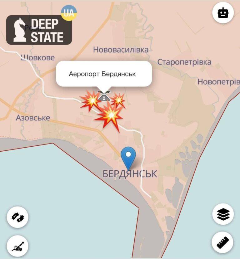 На авиабазе в Бердянске прозвучали взрывы