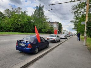 В Запорожье спустя сутки после обысков состоялся автопробег “Полка Победы”