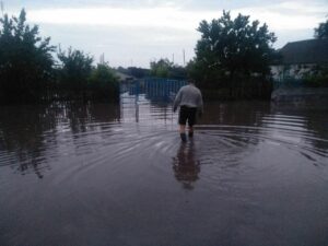 Запорожские спасатели откачали воду в частном секторе после дождя