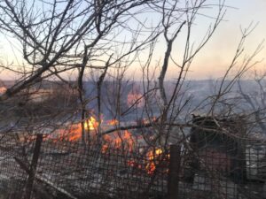 В Пологах из-за обстрелов оккупантов загорелись дома – ГСЧС