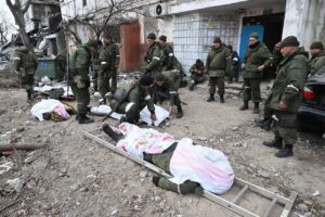 В морг Мелитополя завезли полную фуру трупов оккупантов