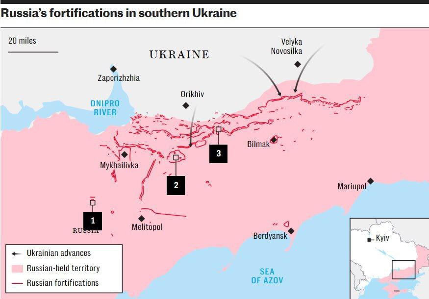 Стало известно, как россияне выстроили линию обороны в Запорожской области