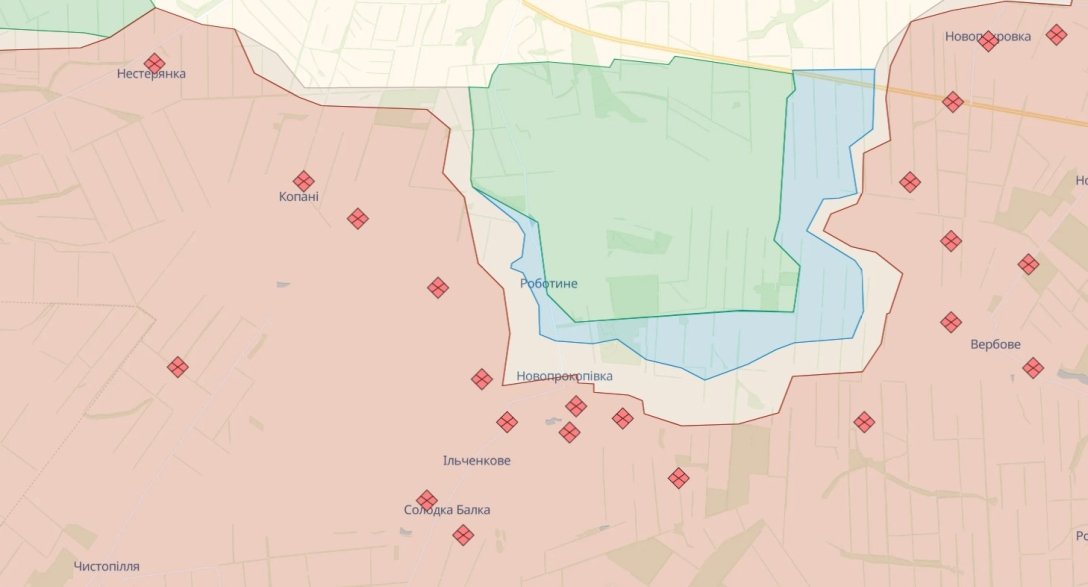 Карта боев в Запорожской области