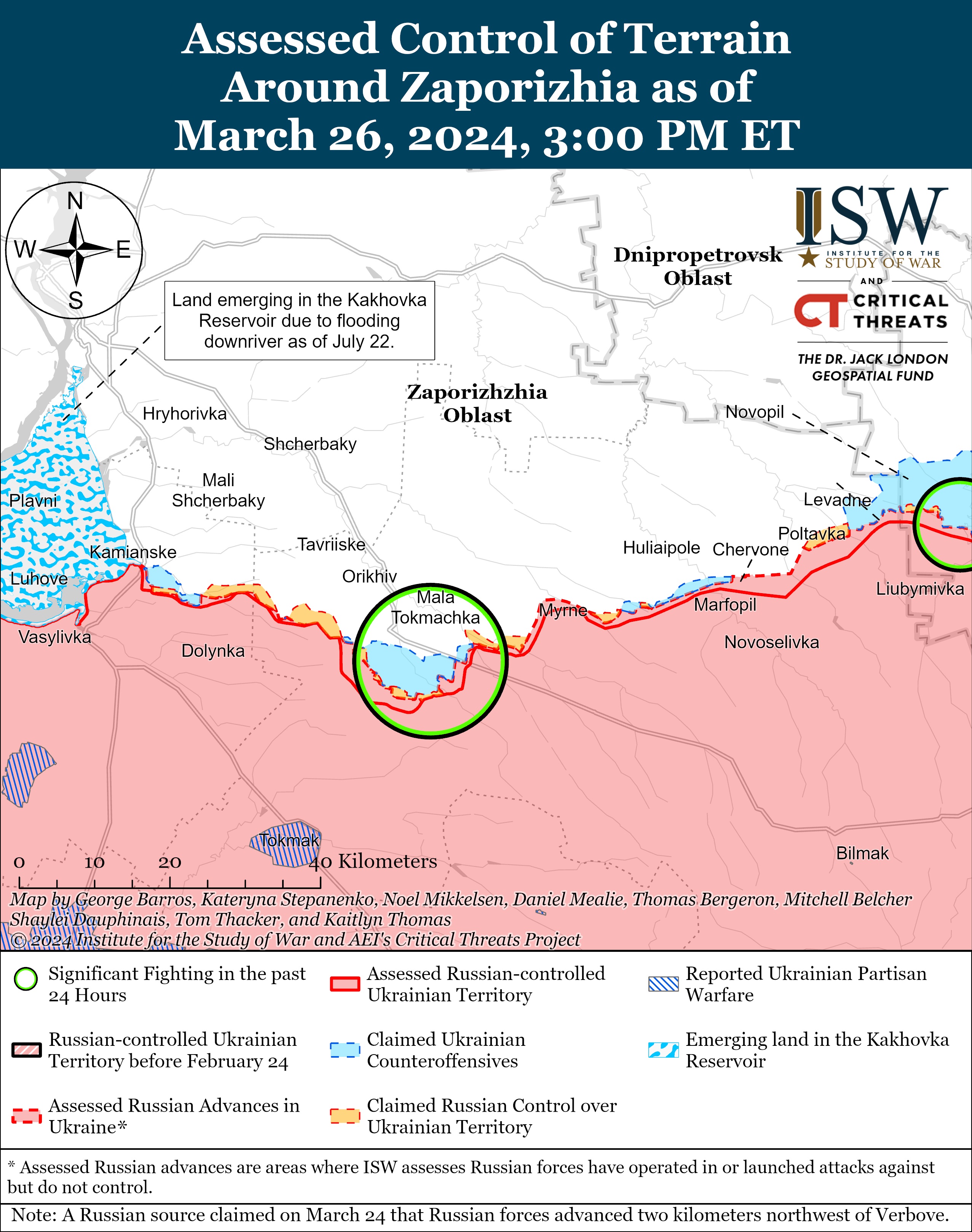 Позиційні бої розширилися на лінії фронту під Запоріжжям (КАРТА)