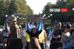 Запорожцы вышли на акцию против закона о НАБУ и САП (ФОТО)