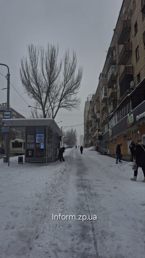 Запоріжжя засипає снігом