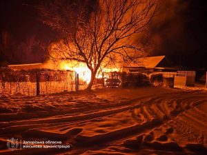 В Запорожье в результате атаки произошел пожар