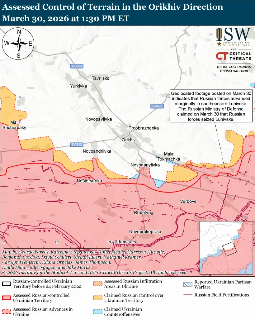 Російські війська просунулися біля Гуляйполя
