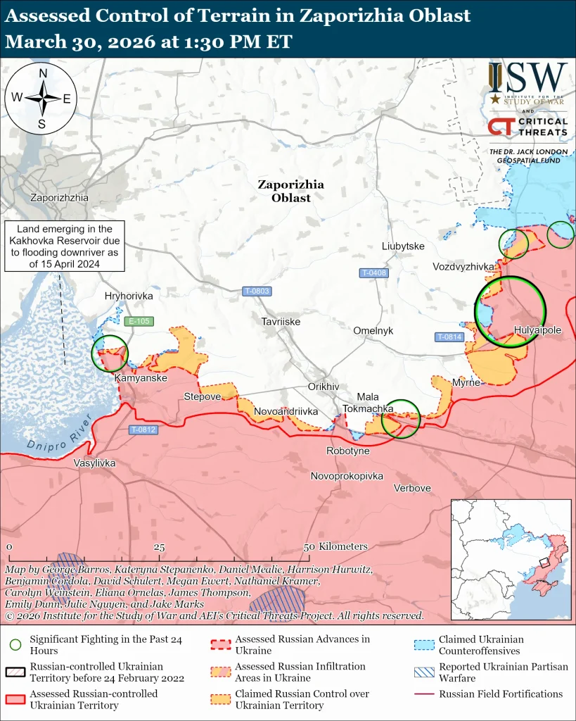 Російські війська просунулися біля Гуляйполя