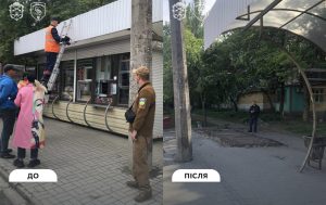 В Запорожье принудительно убрали киоск в Космическом районе