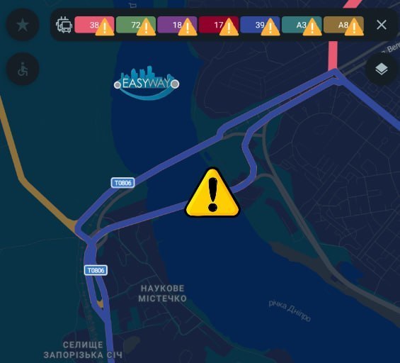 В Запорожье из-за ДТП на Вантовом мосту осложнено движение: возможны задержки автобусов