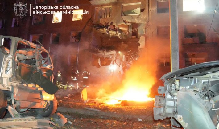 Наслідки російської атаки по Запоріжжю, 10 жовтня 2026 року. Фото: Запорізька обласна військова адміністрація