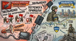 Фейковые «освобождения» и 5 км от Запорожья: как манипулировала роспропаганда в Запорожской области в первой половине октября